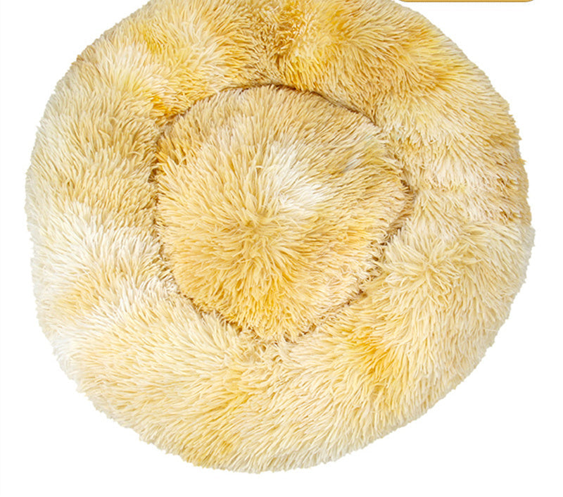 Tie-Dye Plush Round Pet Kennel