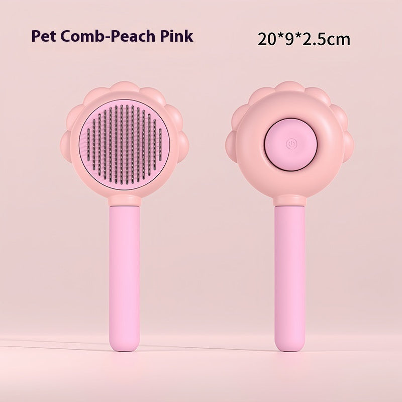 Self-Cleaning Spray Grooming Brush — 2-in-1 Comb & Deshedder