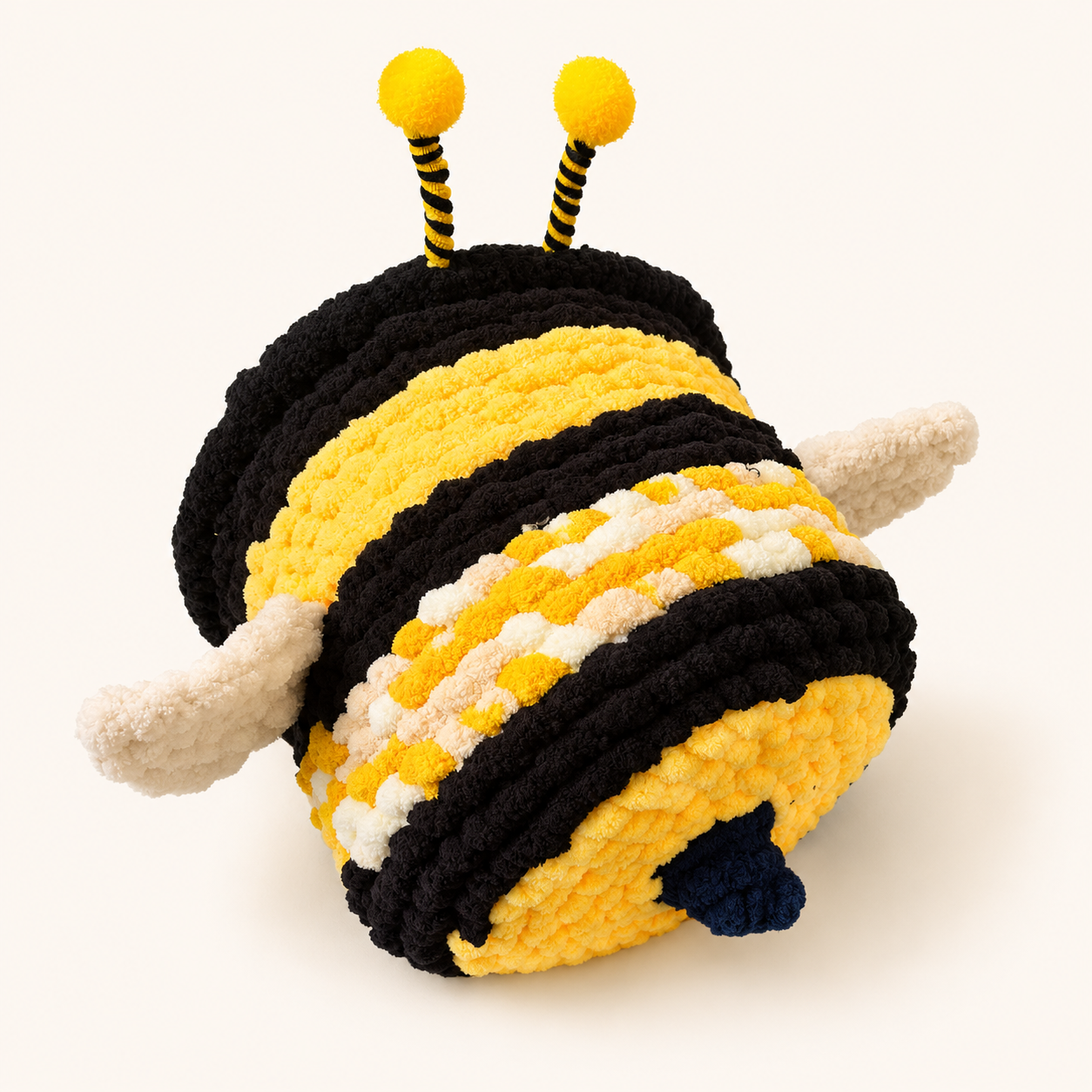 Luxury Handmade Chunky Knit Cat Cave Bed with Pom-Pom Toy