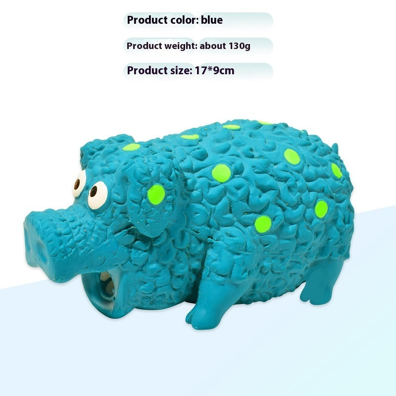 Latex Curly Pig Squeaky Dog Toy — Bite-Resistant Molar Toy
