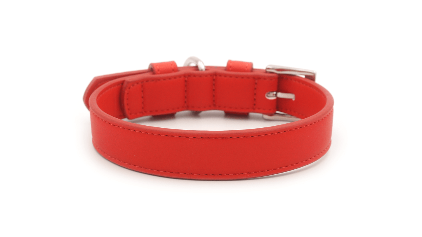 Red Leather Dog Collar