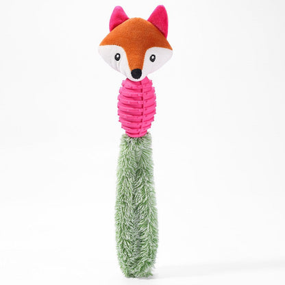 Plush Animal Squeaky Dog Toy — Mixed Texture Chew & Cuddle