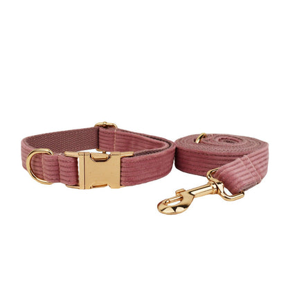 Corduroy Pet Collar & Lead Set