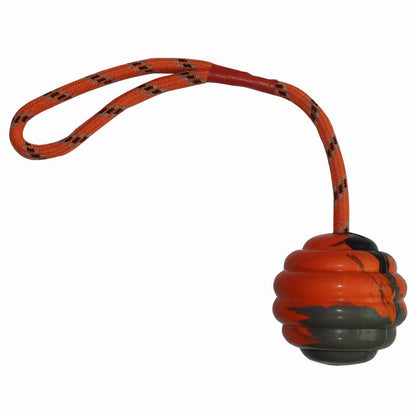 Rubber Ball Rope Knot Molar Dog Toy — Interactive Chew & Fetch