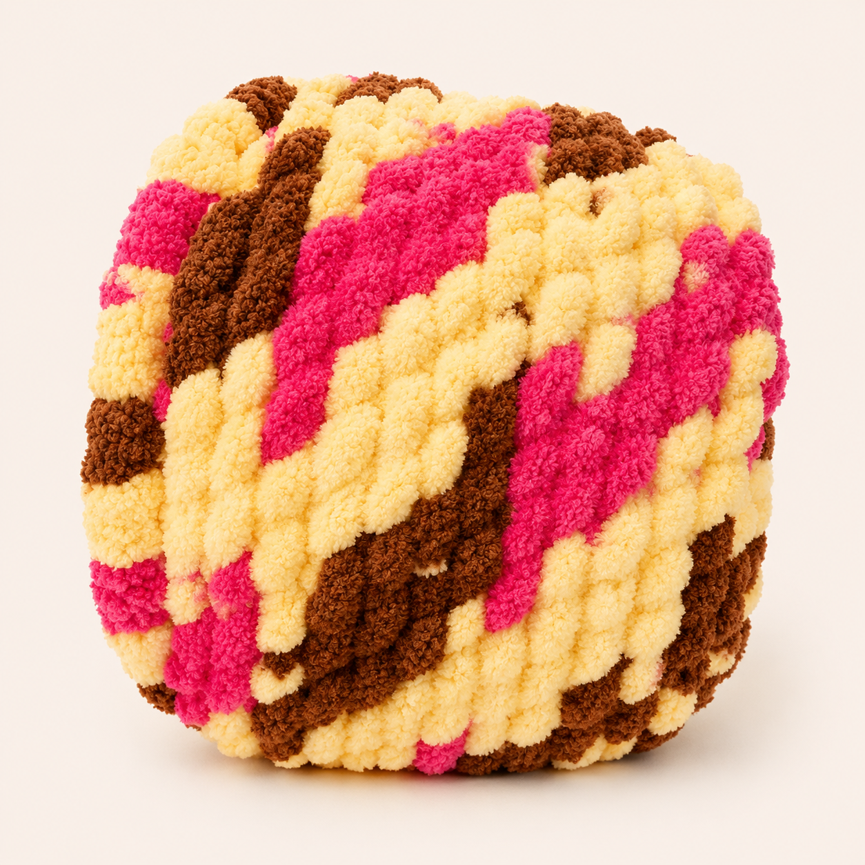 Luxury Handmade Chunky Knit Cat Cave Bed with Pom-Pom Toy