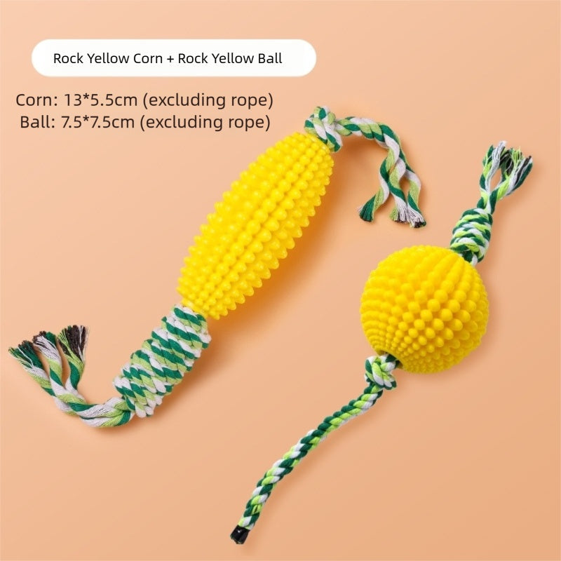Corn Knot Rope Dog Chew Toy — Teeth Cleaning & Tug Play