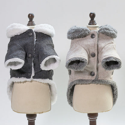 Thick Velvet Winter Dog Jacket — Warm Coat for Small Dogs & Cats