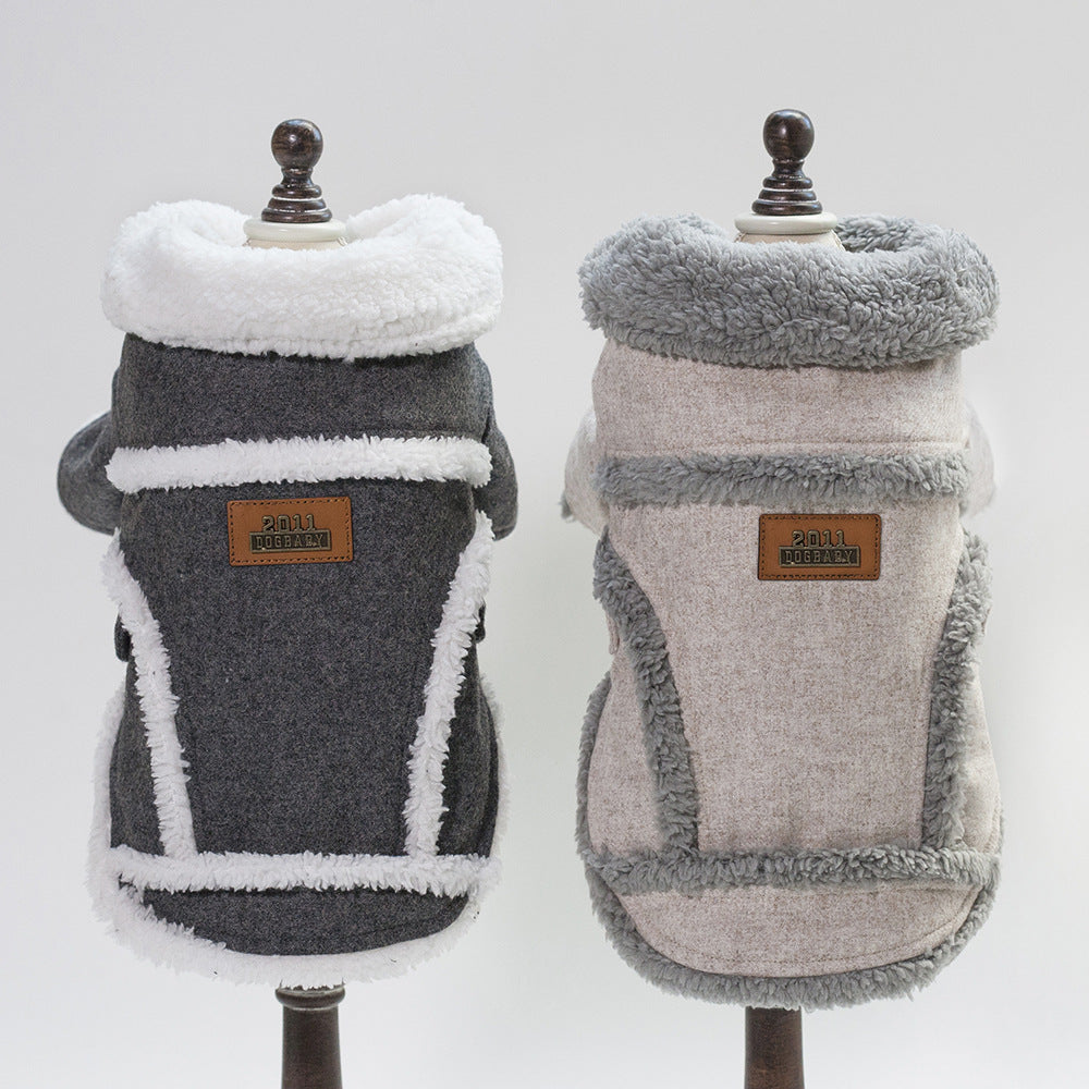Thick Velvet Winter Dog Jacket — Warm Coat for Small Dogs & Cats