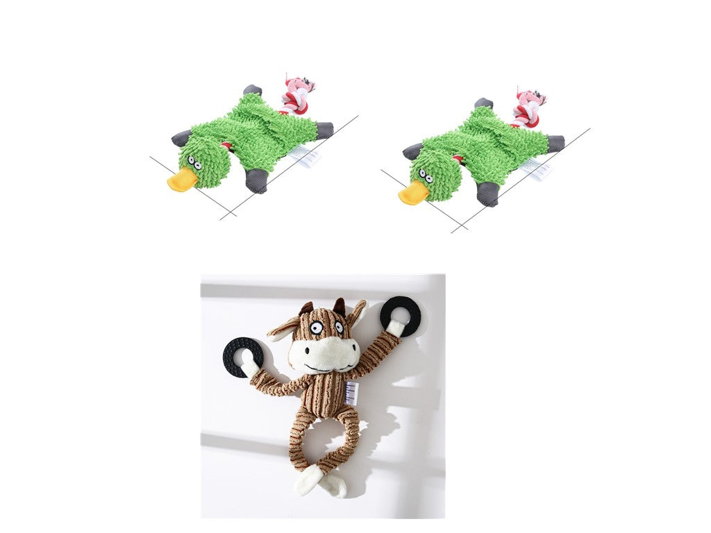 Donkey Plush Squeaky Dog Toy — Corduroy Chew & Cuddle Toy