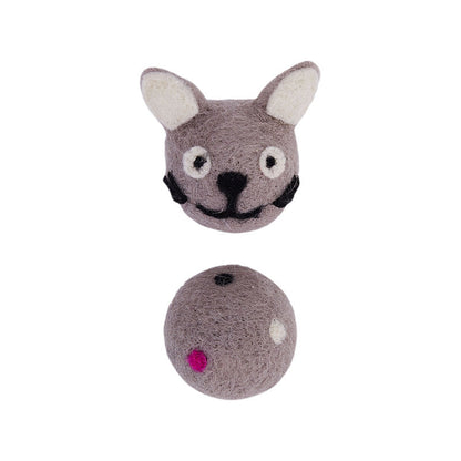 Felt Bell Cat Ball Toy — Interactive & Sound-Reactive