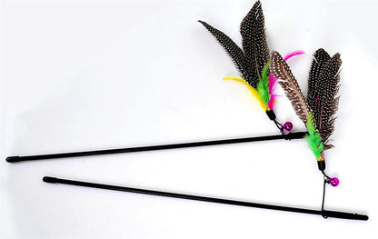 Feather Wand Cat Teaser Toy with Bell — Pearl Bird Style