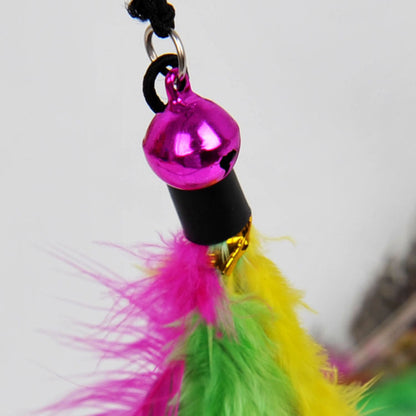 Feather Wand Cat Teaser Toy with Bell — Pearl Bird Style