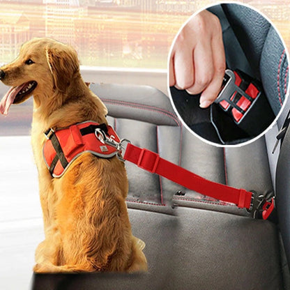 Adjustable Pet Car Seat Belt Harness & Lead Clip