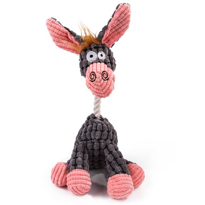Donkey Plush Squeaky Dog Toy — Corduroy Chew & Cuddle Toy