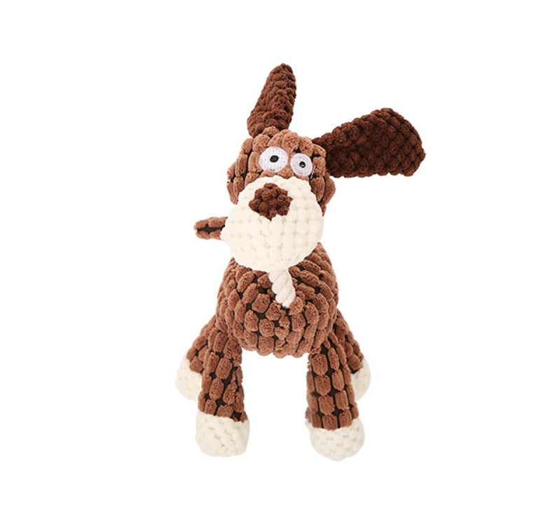 Donkey Plush Squeaky Dog Toy — Corduroy Chew & Cuddle Toy