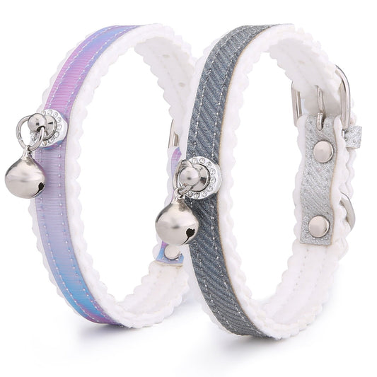 Gradient PU Cat & Dog Bell Collar
