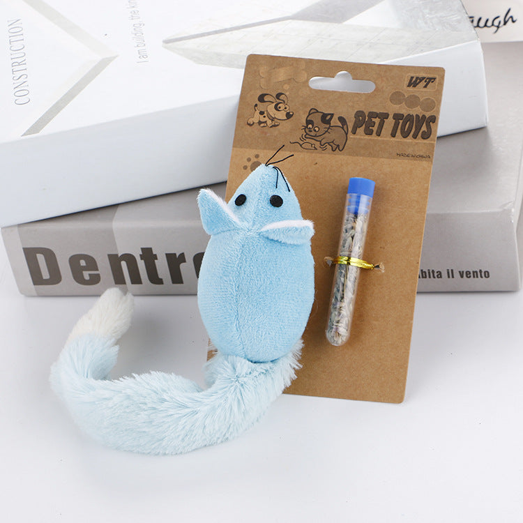 Long Tail Plush Mouse Cat Toy with Catnip