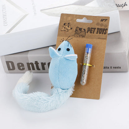 Long Tail Plush Mouse Cat Toy with Catnip
