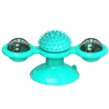 Catnip Windmill Suction Toy with LED Ball