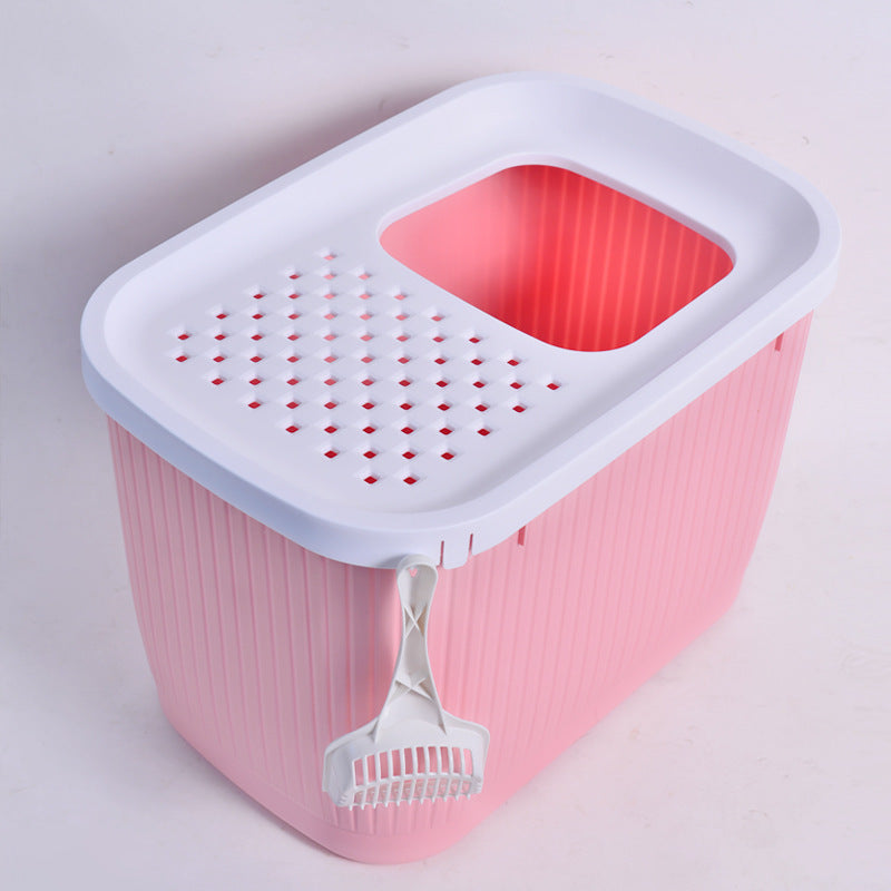 Fully Enclosed Top-Entry Cat Litter Box - Oversized