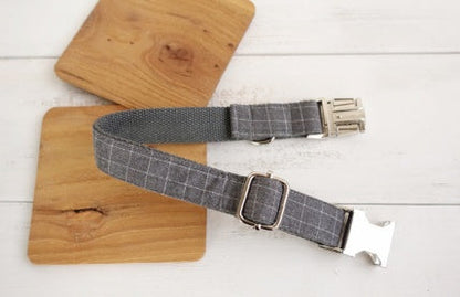 Red Plaid Polyester Pet Collar