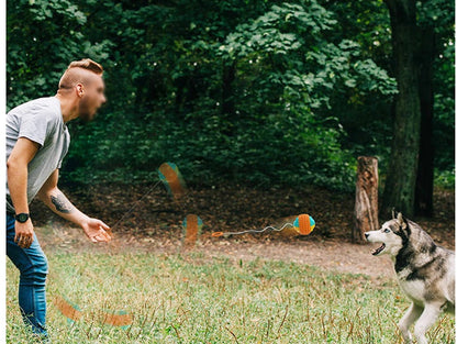 Retractable Throw & Dental Chew Ball for Dogs