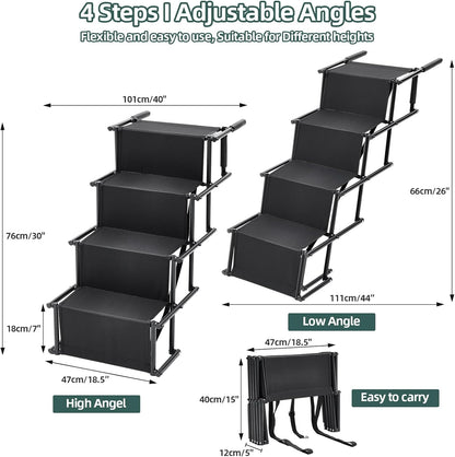Fellie Foldable Dog Ramp with Non-Slip Surface & Adjustable Angle - Supports up to 80kg