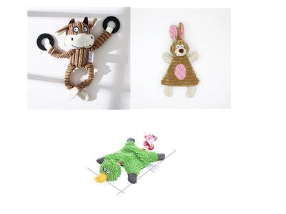 Donkey Plush Squeaky Dog Toy — Corduroy Chew & Cuddle Toy