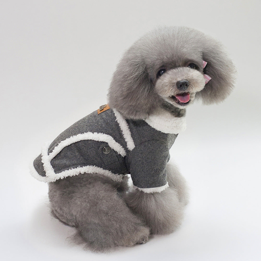 Thick Velvet Winter Dog Jacket — Warm Coat for Small Dogs & Cats