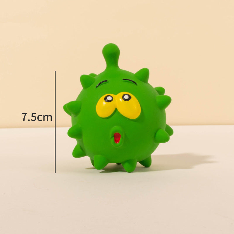 Natural Latex Squeaky Face Dog Ball — Teeth Cleaning & Fetch
