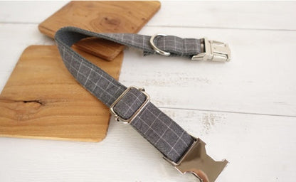 Red Plaid Polyester Pet Collar