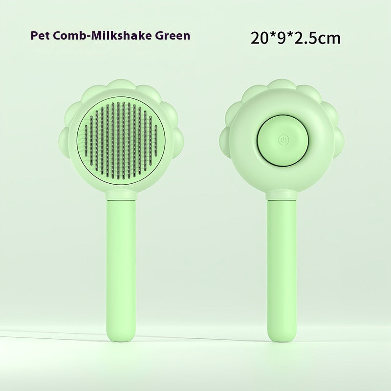 Self-Cleaning Spray Grooming Brush — 2-in-1 Comb & Deshedder