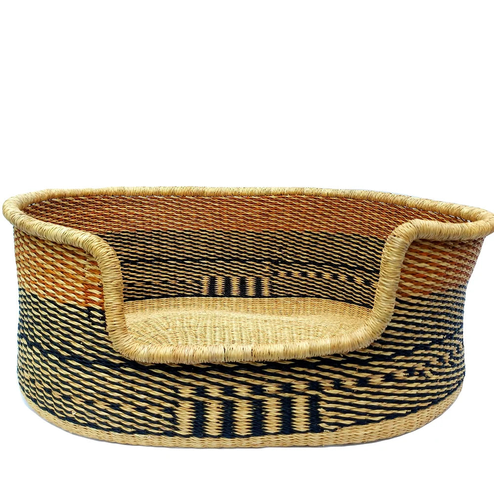 Natural Brown Woven Pet Basket