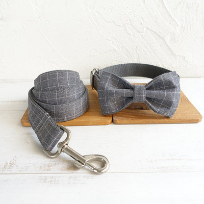 Red Plaid Polyester Pet Collar
