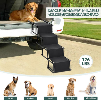 Fellie Foldable Dog Ramp with Non-Slip Surface & Adjustable Angle - Supports up to 80kg