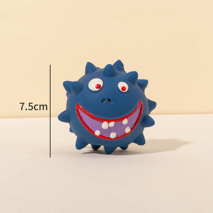 Natural Latex Squeaky Face Dog Ball — Teeth Cleaning & Fetch