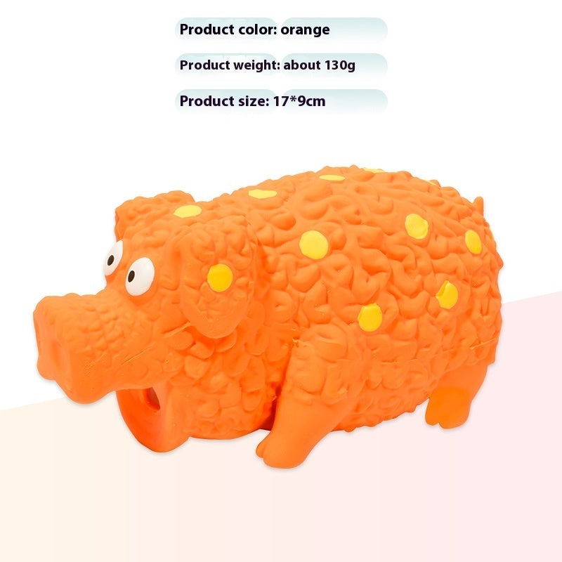 Latex Curly Pig Squeaky Dog Toy — Bite-Resistant Molar Toy