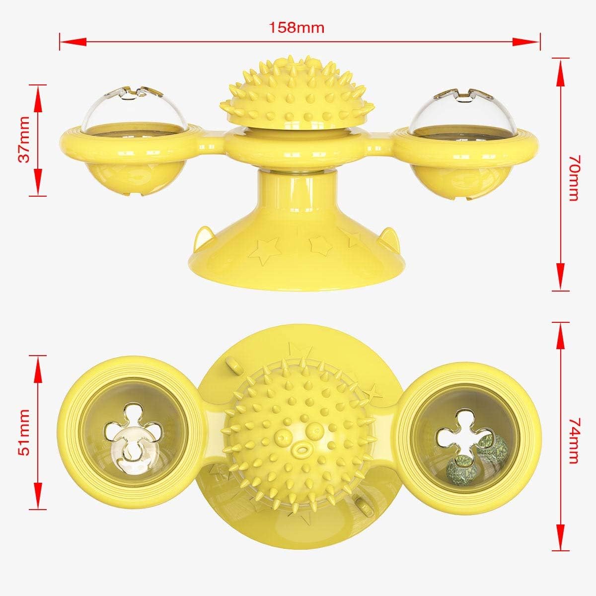 Catnip Windmill Suction Toy with LED Ball