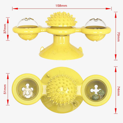 Catnip Windmill Suction Toy with LED Ball