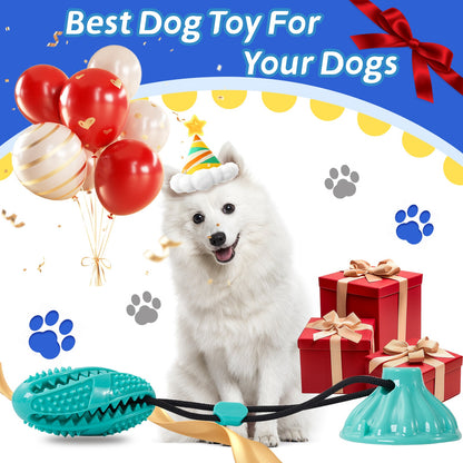 Suction Cup Rope Molar Dog Toy Ball — Tug & Teeth Cleaning