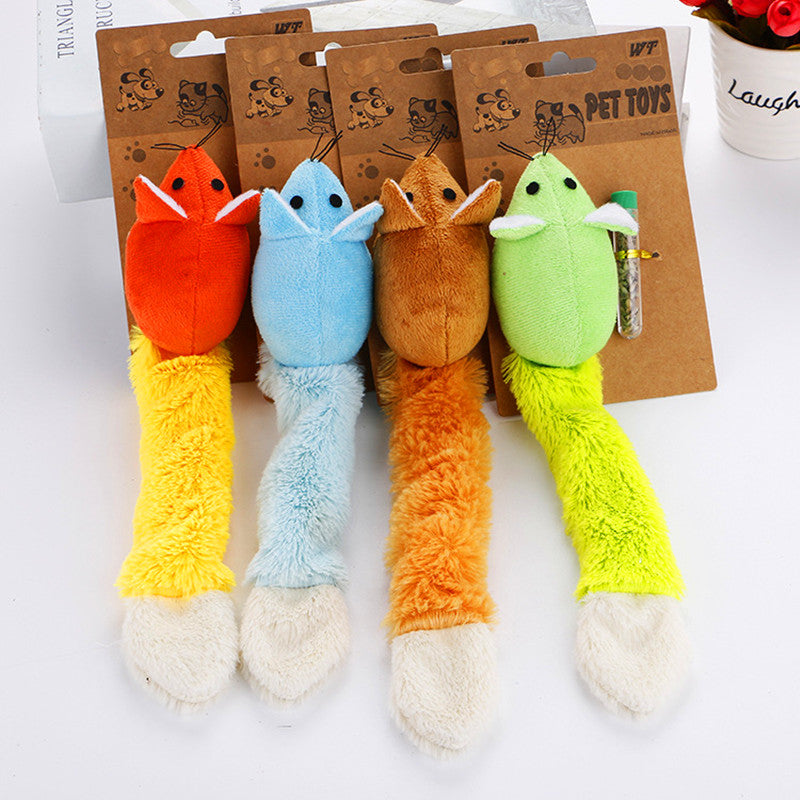 Long Tail Plush Mouse Cat Toy with Catnip