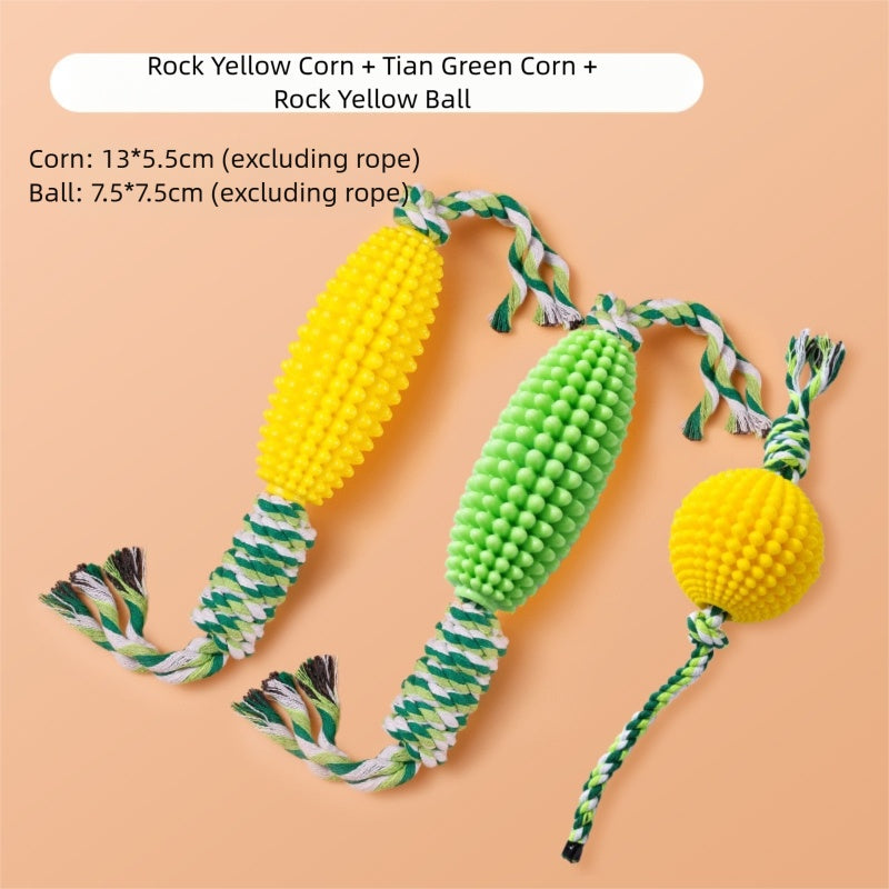 Corn Knot Rope Dog Chew Toy — Teeth Cleaning & Tug Play