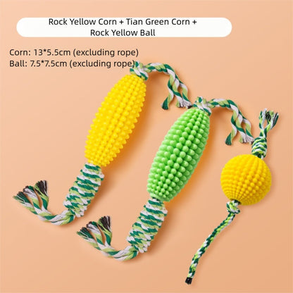 Corn Knot Rope Dog Chew Toy — Teeth Cleaning & Tug Play