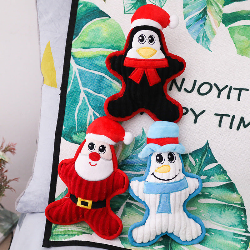 Christmas Plush Squeaky Dog Toy — Bite-Resistant Festive Fun