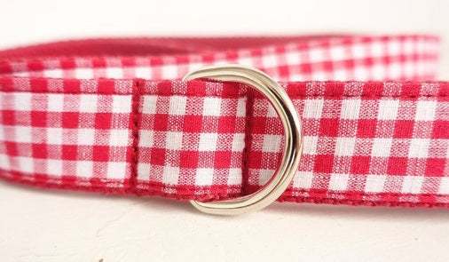 Red Plaid Polyester Pet Collar