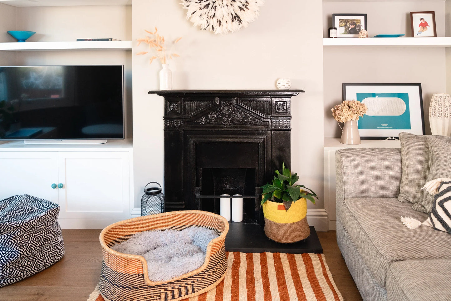 Natural Brown Woven Pet Basket