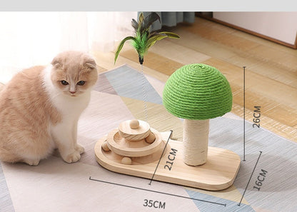 Cat Scratch Post with Double Sisal Balls