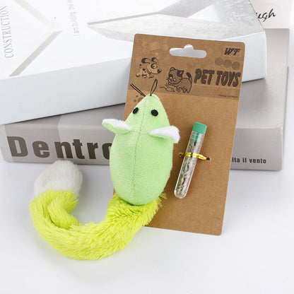 Long Tail Plush Mouse Cat Toy with Catnip