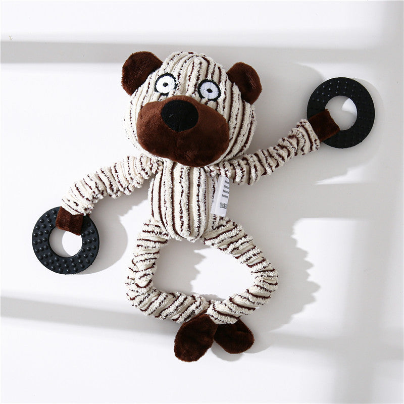 Donkey Plush Squeaky Dog Toy — Corduroy Chew & Cuddle Toy