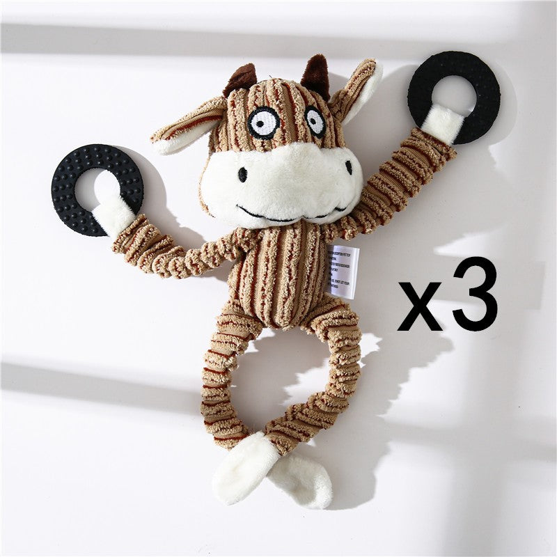 Donkey Plush Squeaky Dog Toy — Corduroy Chew & Cuddle Toy